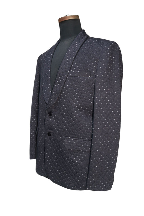 Charcoal Checkered Smoking Jacket